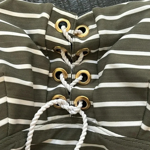 Sea Level Chamarel Lace Up Bralette One Piece Swimsuit SZ US 6 olive green - Picture 12 of 14